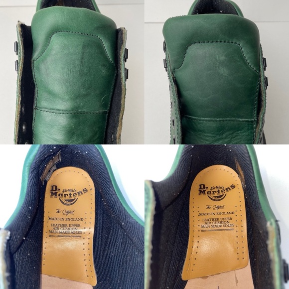 Vintage Dr. Martens England Green Greasy Platform Oxfords UK 7 - Picture 13 of 15